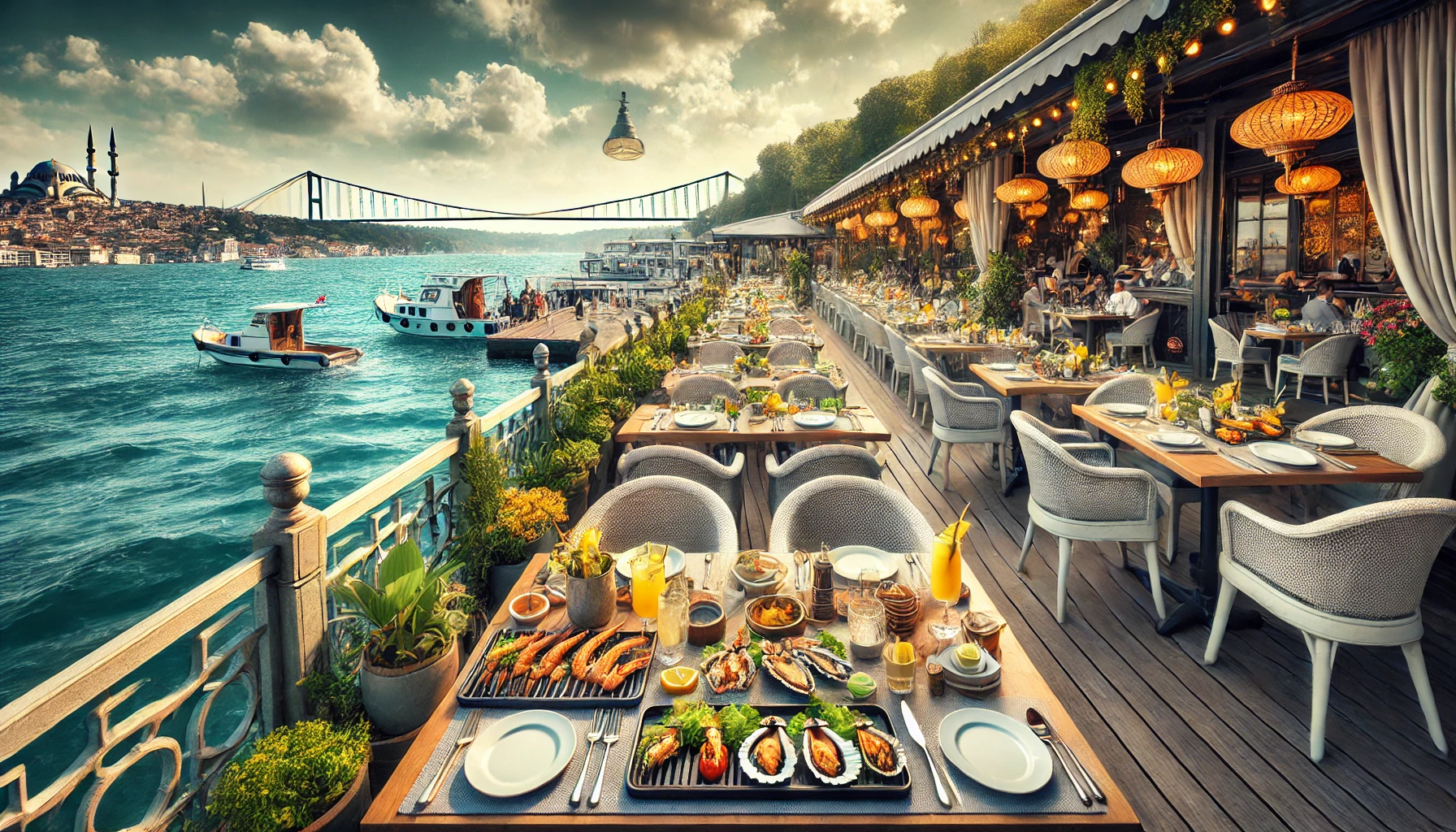 Outdoor seafood dining sale