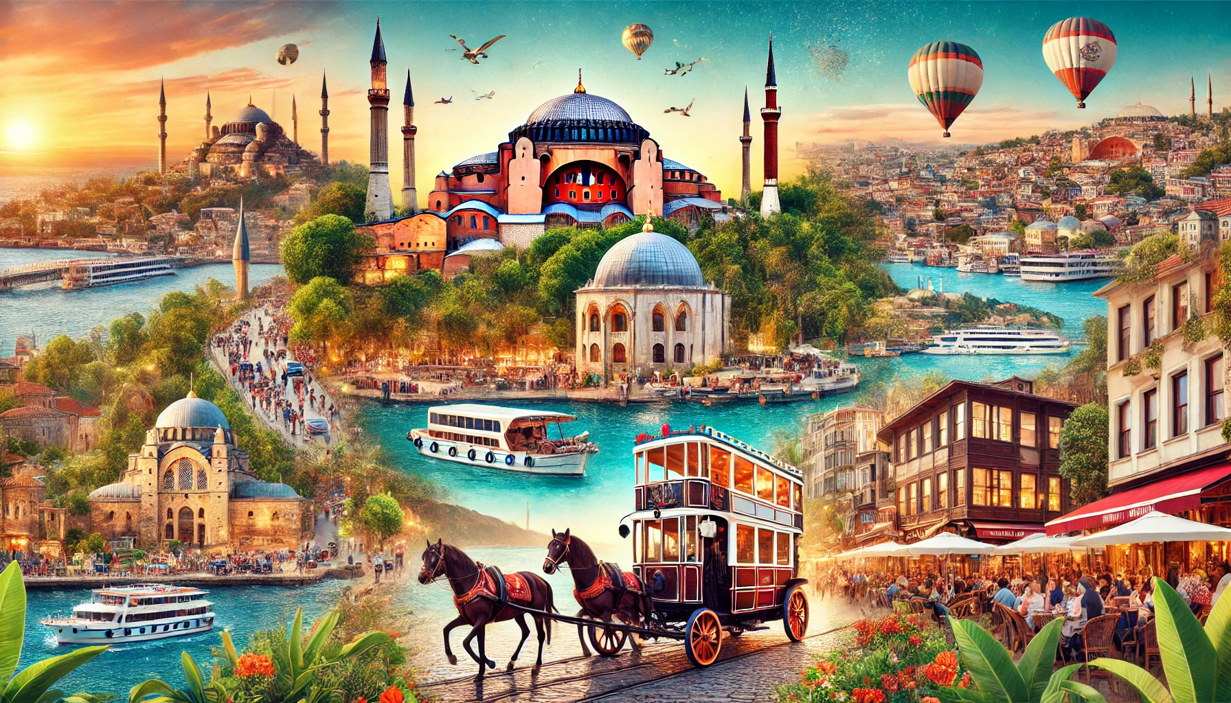 Explore Istanbul: Hagia Sophia and Blue Mosque on the Historical Peninsula, Princes Islands' greenery, Çamlıca Hill's Bosphorus view, and Beyoğlu's lively cafes