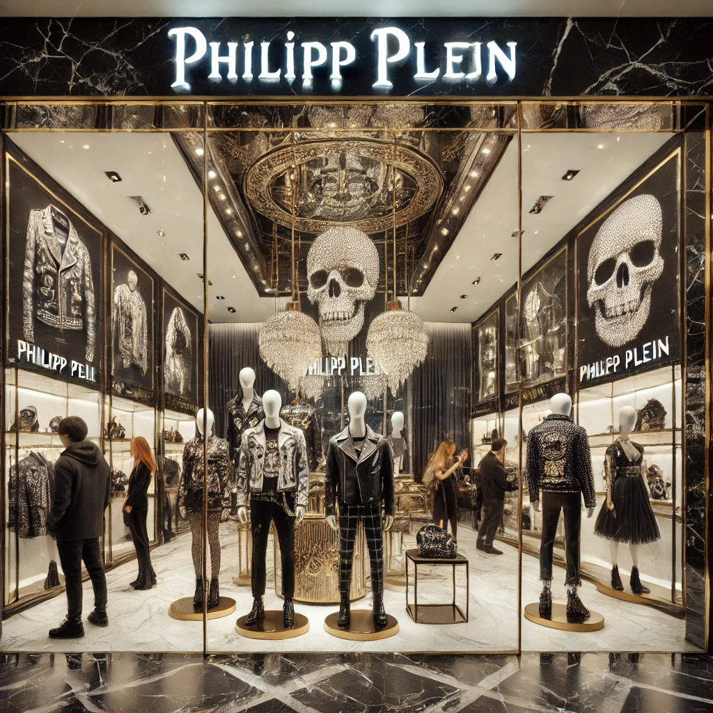 Luxurious Philipp Plein boutique in Istanbul, Turkey featuring bold, rock 'n' roll-inspired fashion collections.