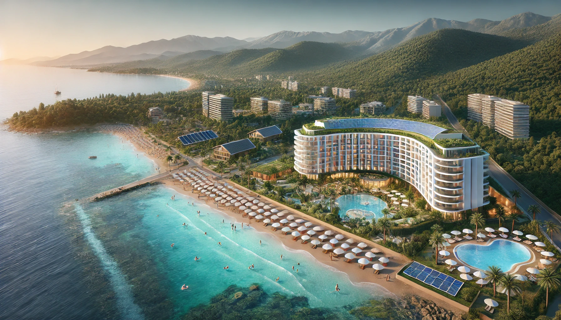 Adin Beach Resort & Spa Hotel in Alanya, Antalya, with beachfront views, eco-friendly design, and family-friendly amenities.